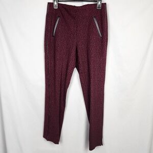 Chicos‎ Womens Juliet 360 Pull-on Ankle Pants Size 0.5 US 6 Burgundy/Black